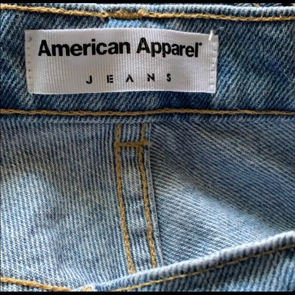 American Apparel High Waisted Denim Shorts - Picture 3 of 4